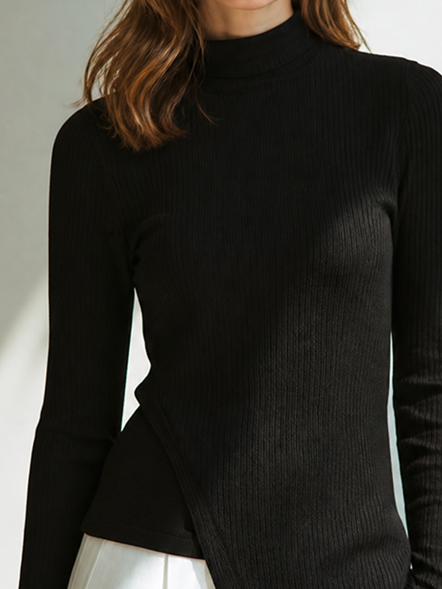 Women's Knit Long Sleeve Asymmetric Top – House of Velari