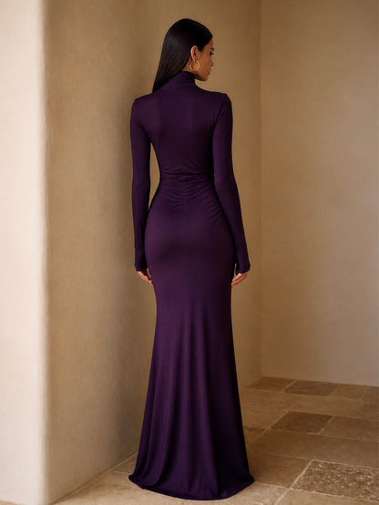 Women's Turtleneck Cut-Out Maxi Dress – House of Velari