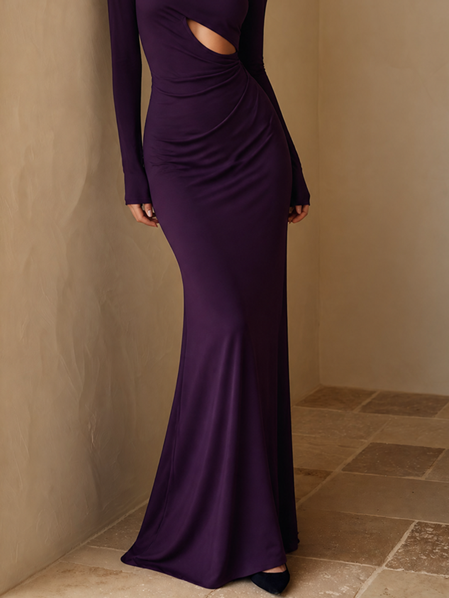 Women's Turtleneck Cut-Out Maxi Dress – House of Velari