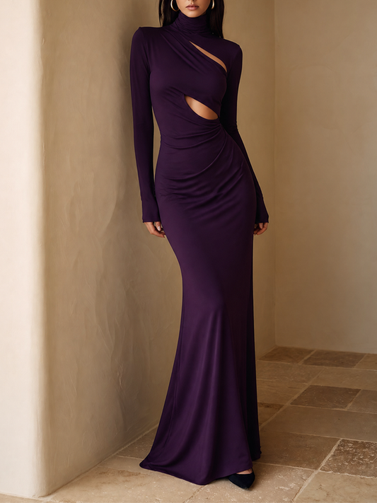 Women's Turtleneck Cut-Out Maxi Dress – House of Velari