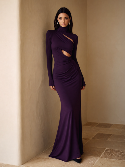 Women's Turtleneck Cut-Out Maxi Dress – House of Velari