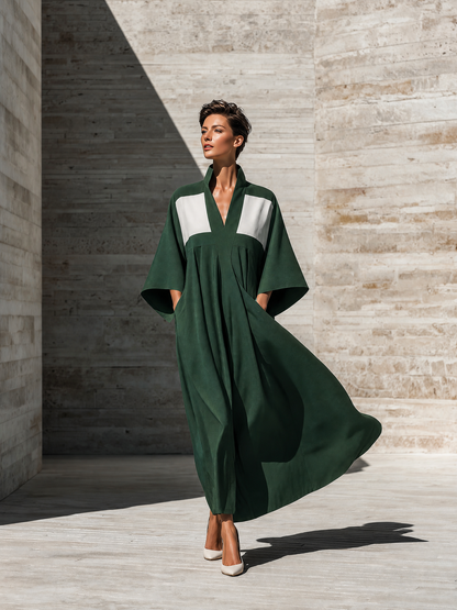 Women's Green Kimono Sleeve Maxi Dress – House of Velari