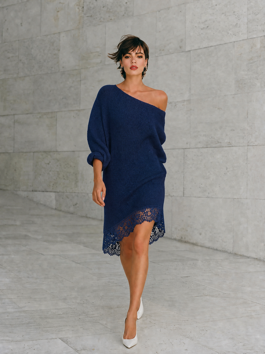 Women's Navy Knit Dress – House of Velari