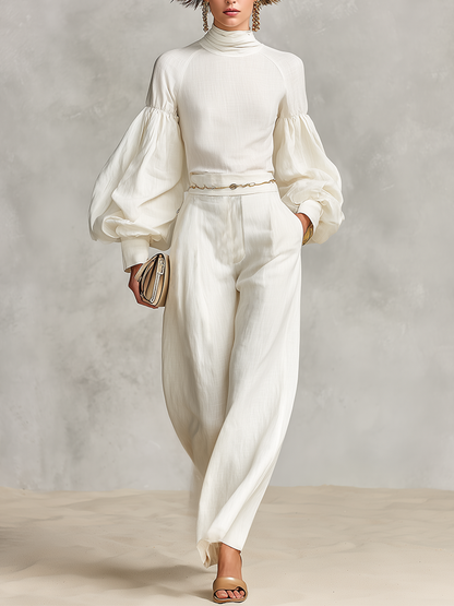 Women's Linen Turtleneck Two-Piece Set – House of Velari