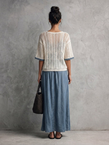 Women's Beige Knit Maxi Dress – House of Velari