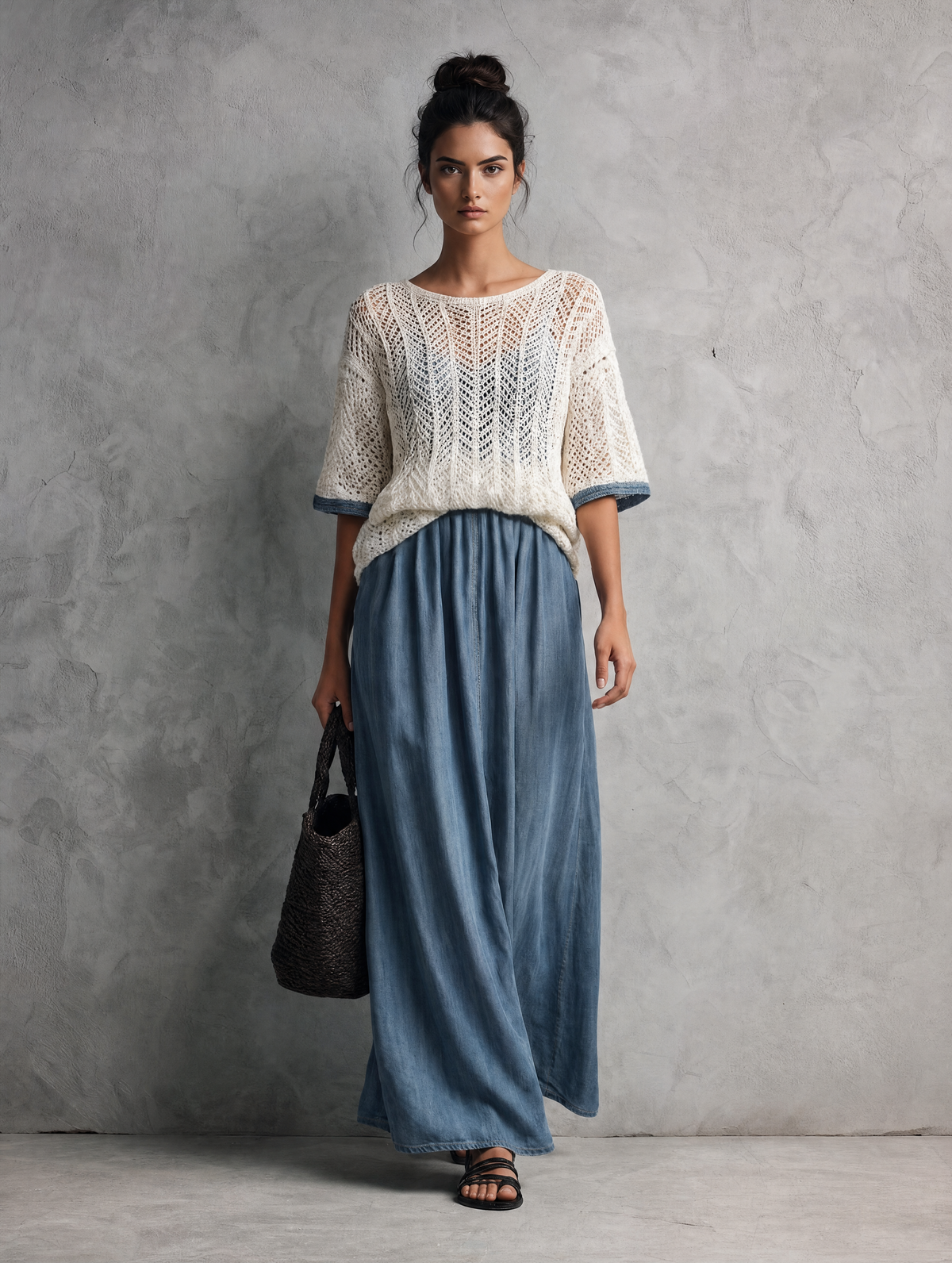 Women's Beige Knit Maxi Dress – House of Velari