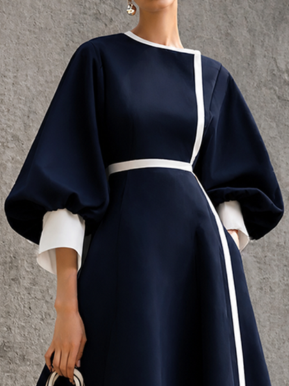Women's Puff Sleeve Colorblock Maxi Dress – House of Velari