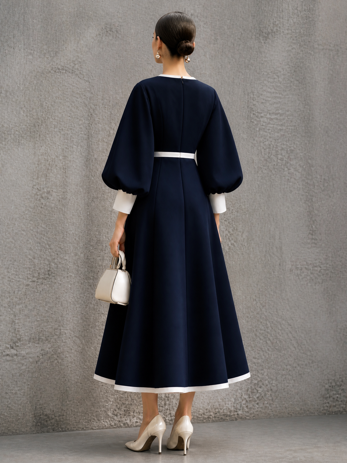 Women's Puff Sleeve Colorblock Maxi Dress – House of Velari