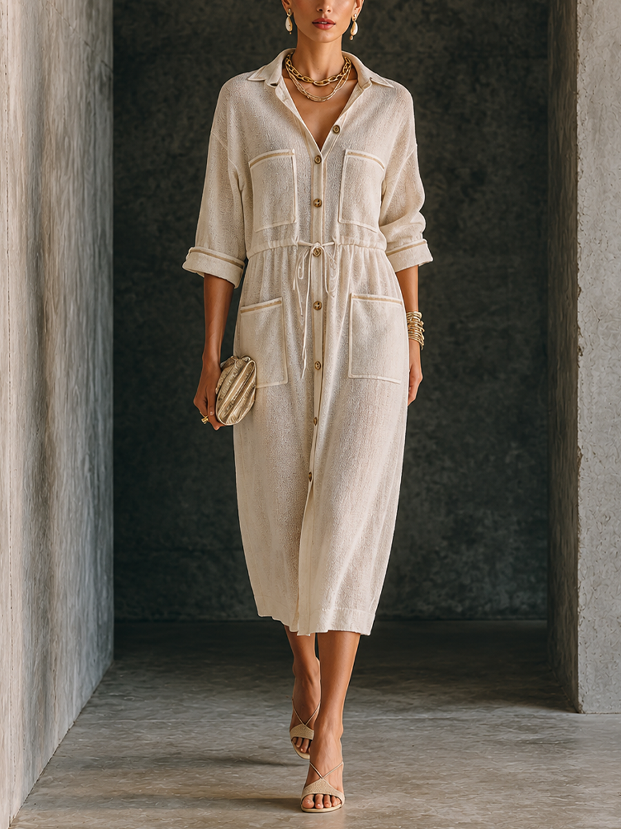 Women's Knit Multi Pocket Shirt Dress – House of Velari