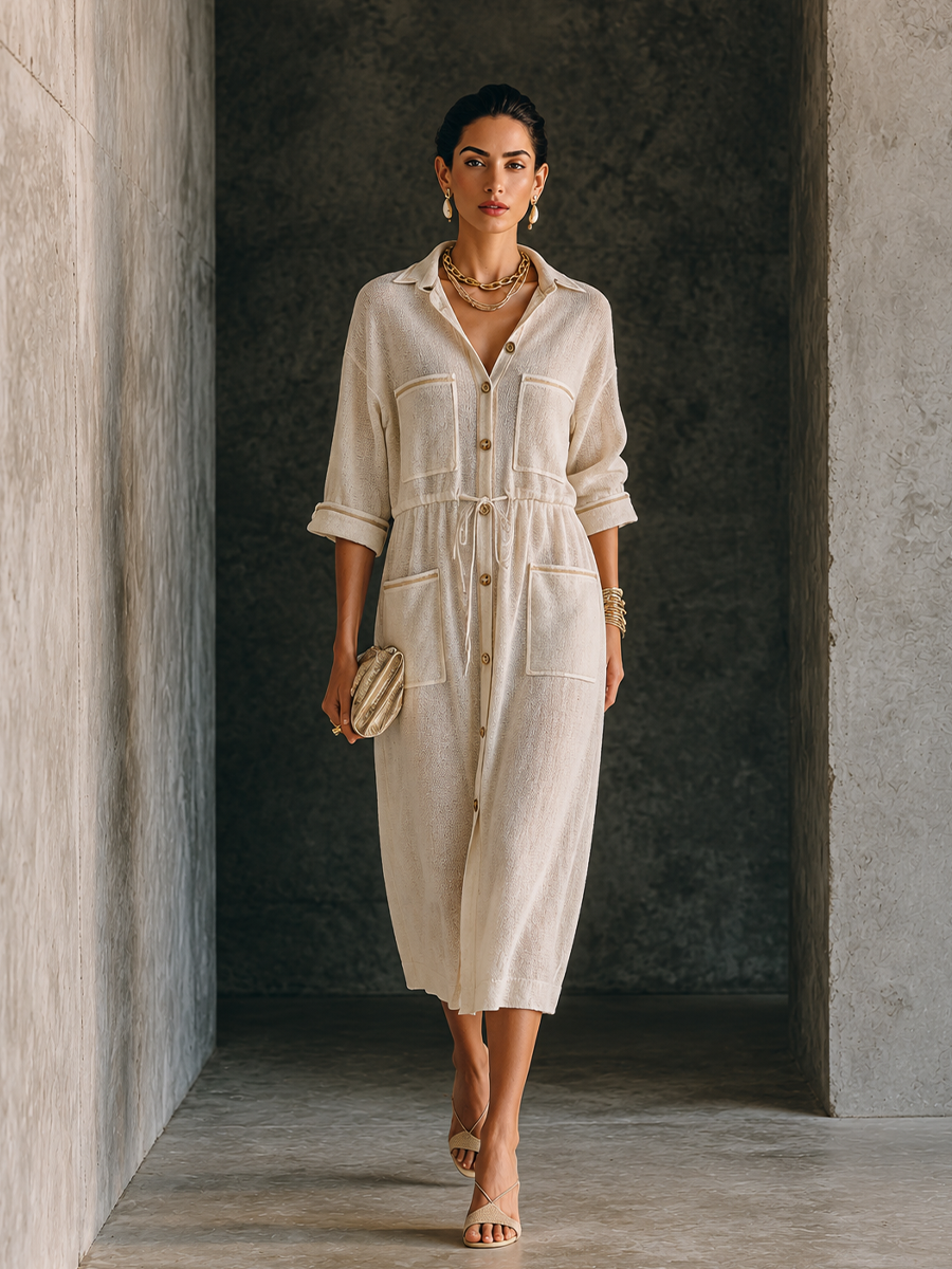Women's Knit Multi Pocket Shirt Dress – House of Velari