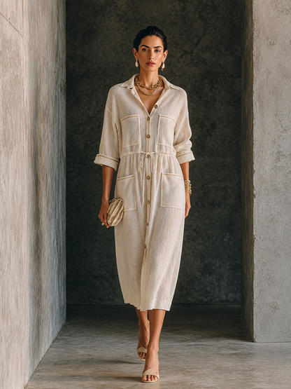 Women's Knit Multi Pocket Shirt Dress – House of Velari