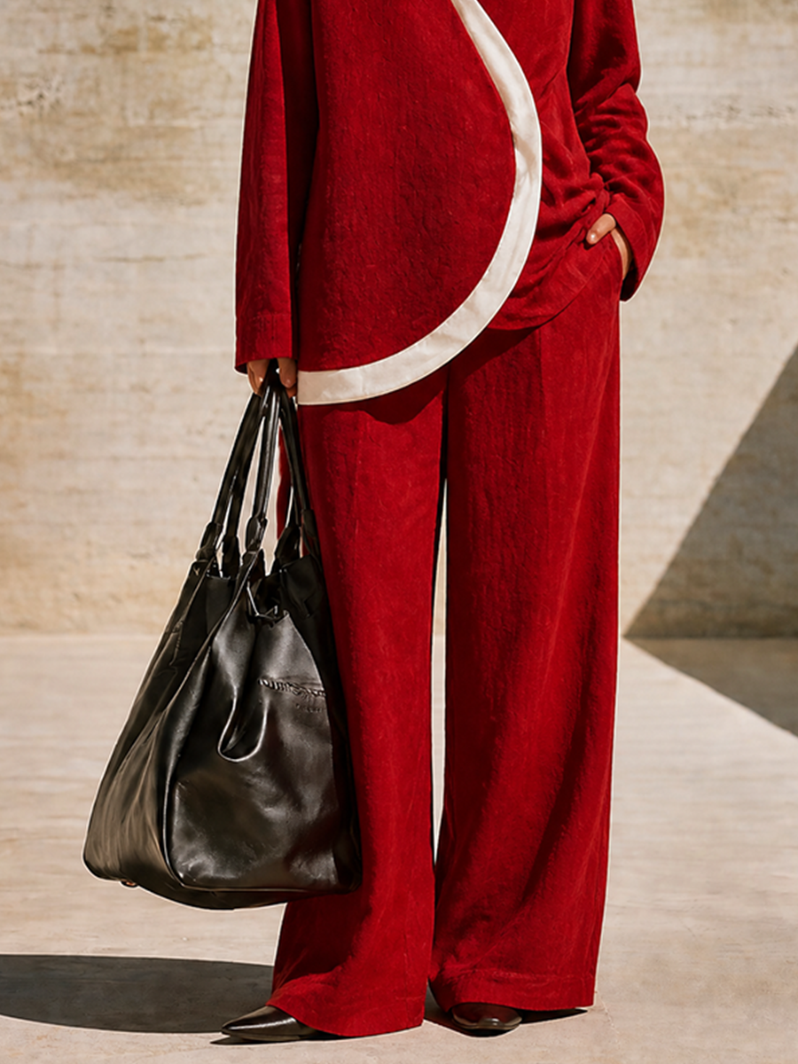Women's Red Relaxed Two-Piece Set – House of Velari