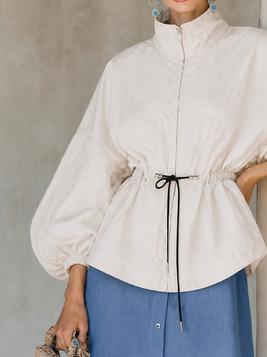 Women's White Off Cinched Jacket – House of Velari