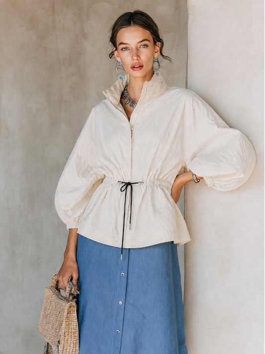 Women's White Off Cinched Jacket – House of Velari