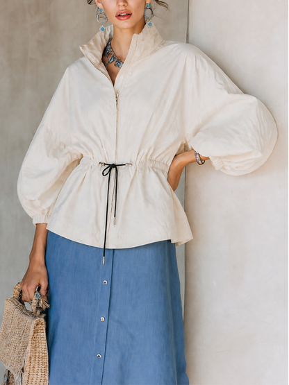 Women's White Off Cinched Jacket – House of Velari