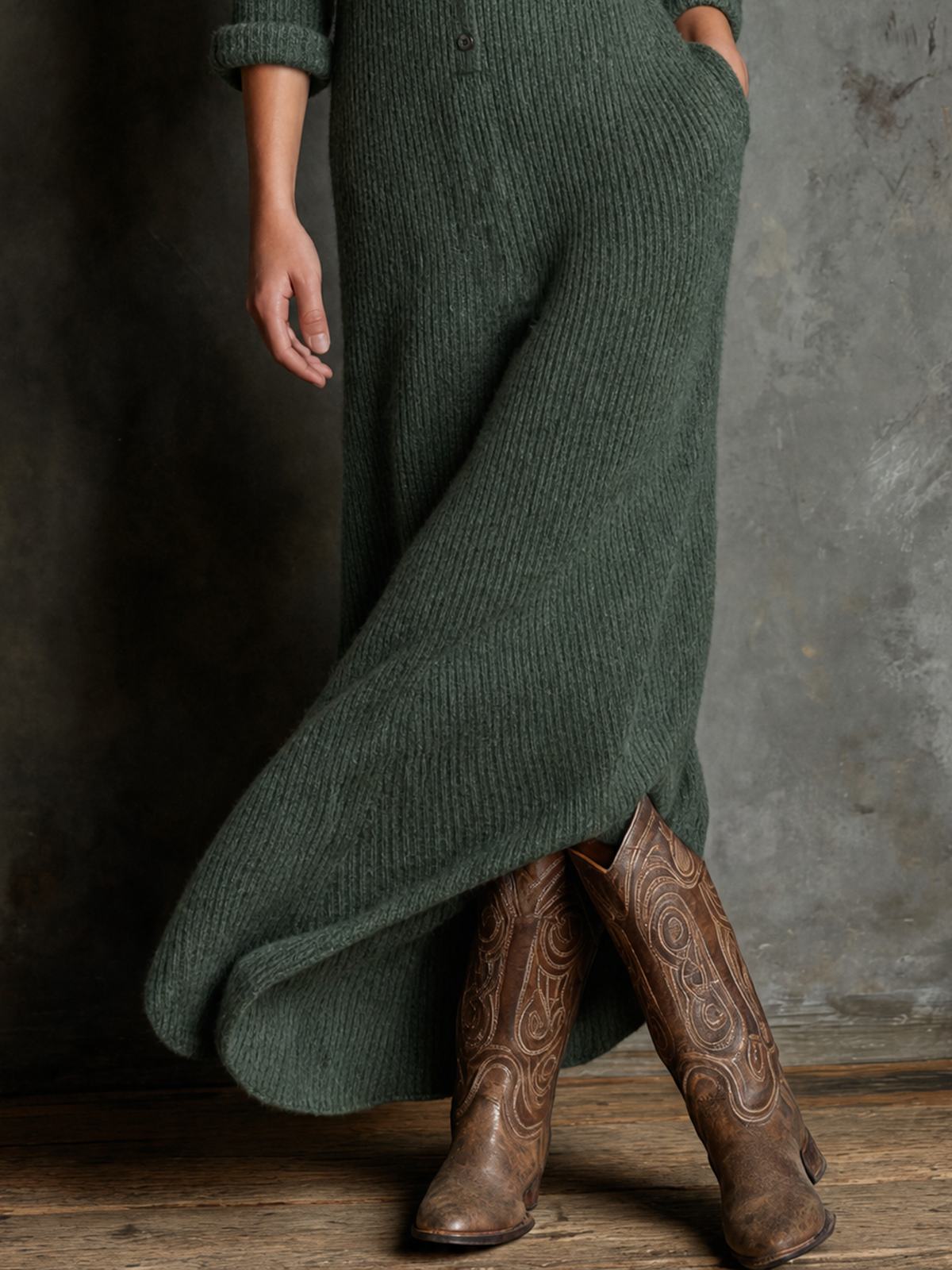 Women's Vintage Button Front Sweater Dress – House of Velari