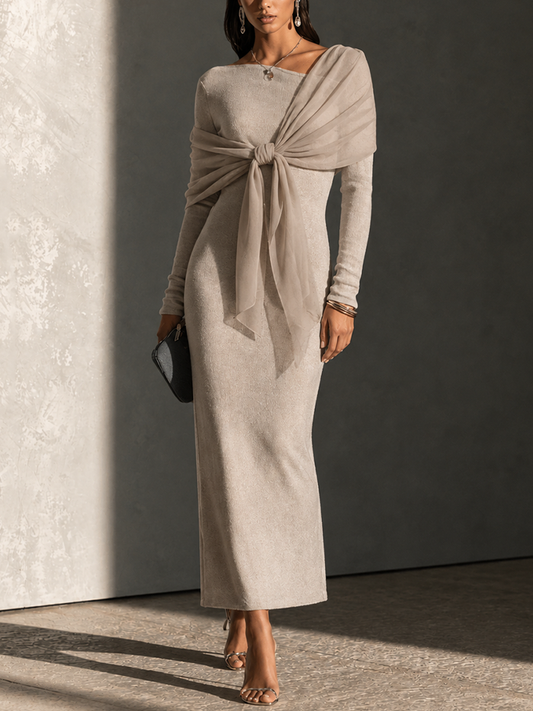 Women's Knit Shawl Maxi Dress – House of Velari