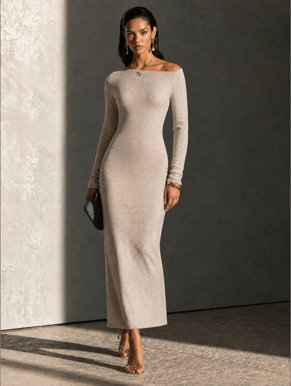 Women's Knit Shawl Maxi Dress – House of Velari