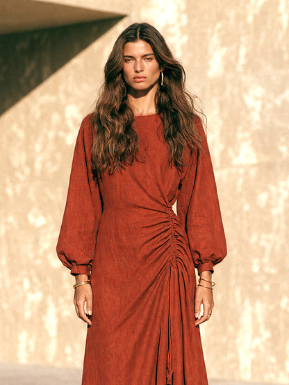 Women's Long Sleeve Vintage Maxi Dress – House of Velari