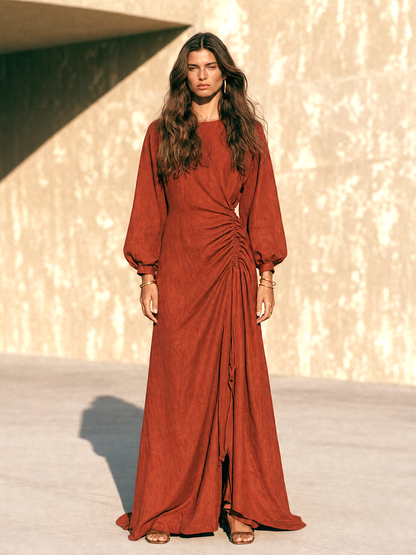 Women's Long Sleeve Vintage Maxi Dress – House of Velari