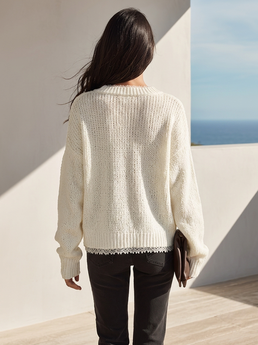 Women's Knit Neck Lace Cardigan – House of Velari