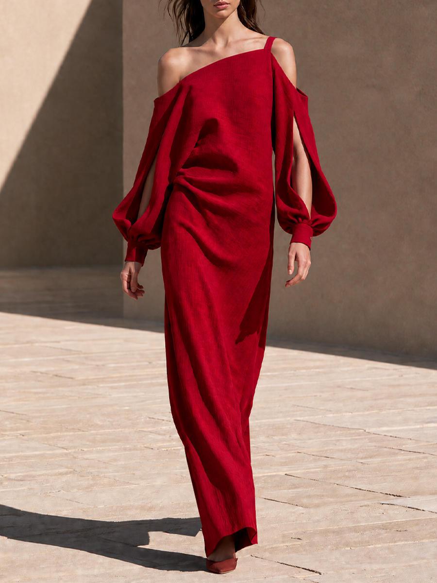Women's Cotton Cold Shoulder Maxi Dress – House of Velari