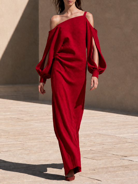 Women's Cotton Cold Shoulder Maxi Dress – House of Velari