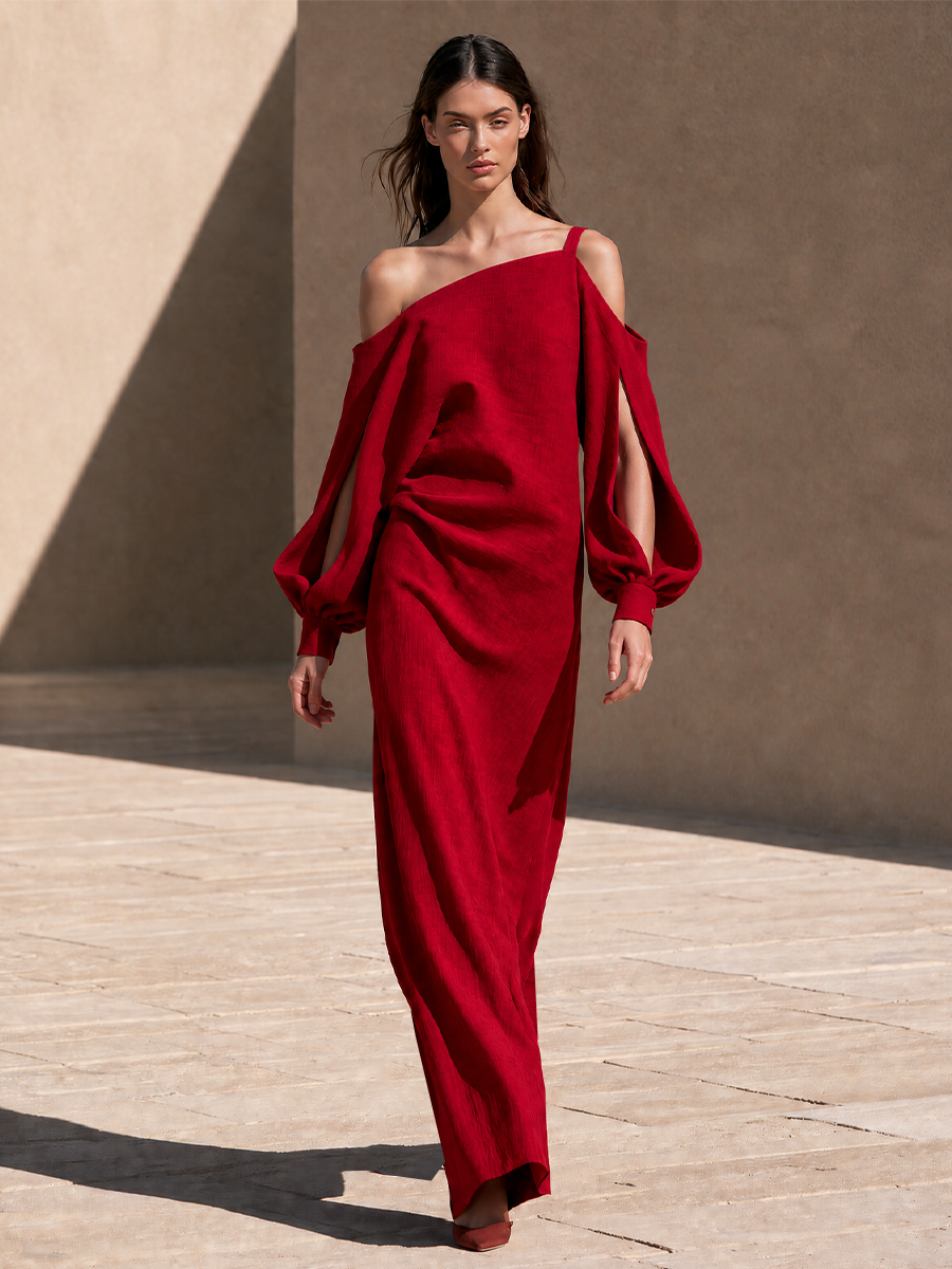 Women's Cotton Cold Shoulder Maxi Dress – House of Velari