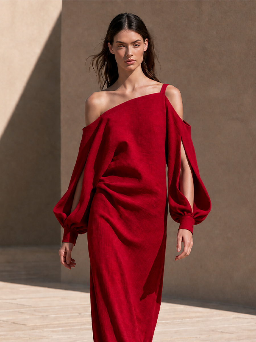 Women's Cotton Cold Shoulder Maxi Dress – House of Velari