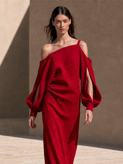 Women's Cotton Cold Shoulder Maxi Dress – House of Velari