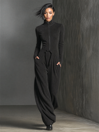 Women's Drawstring Zip Front Jumpsuit – House of Velari