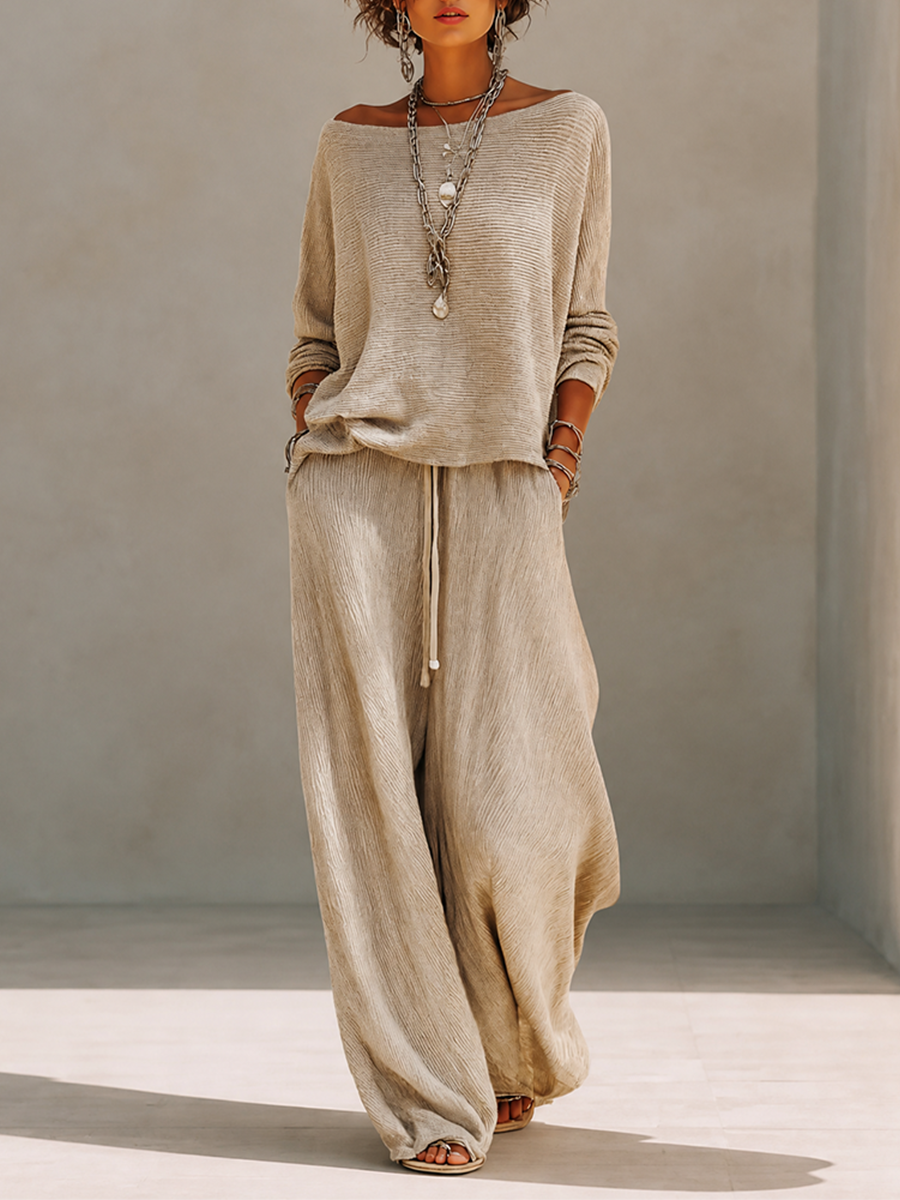 Women's Knit Long Sleeve Drawstring Set – House of Velari