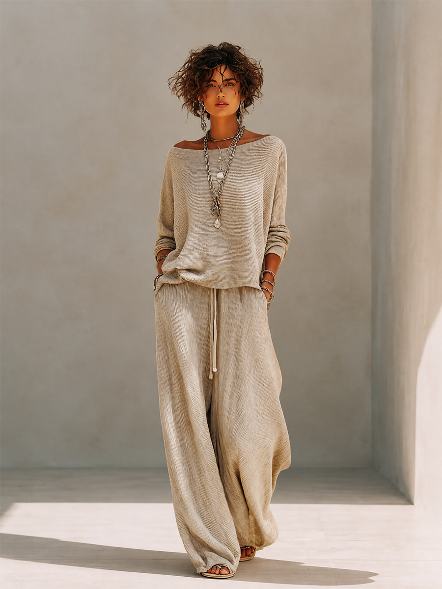 Women's Knit Long Sleeve Drawstring Set – House of Velari