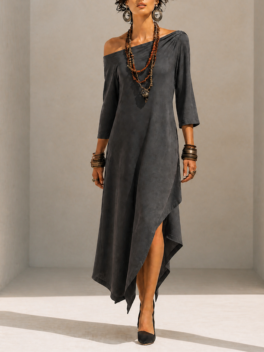 Women's Asymmetric One Shoulder Midi Dress – House of Velari