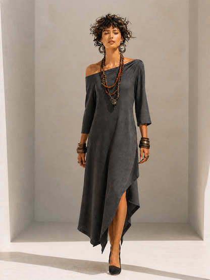 Women's Asymmetric One Shoulder Midi Dress – House of Velari
