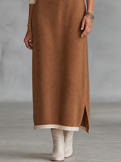 Women's Stand Collar Retro Color Maxi Dress – House of Velari