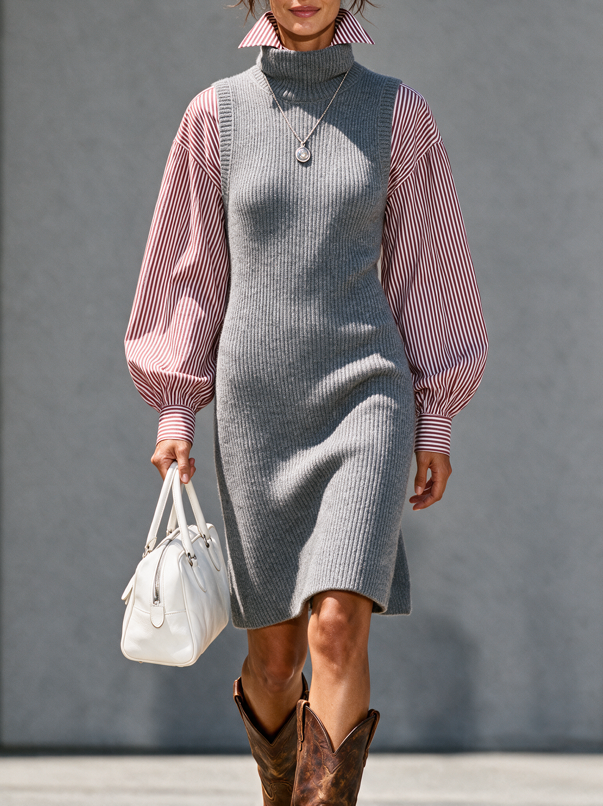 Women's Long Sleeve Striped Sweater Dress – House of Velari