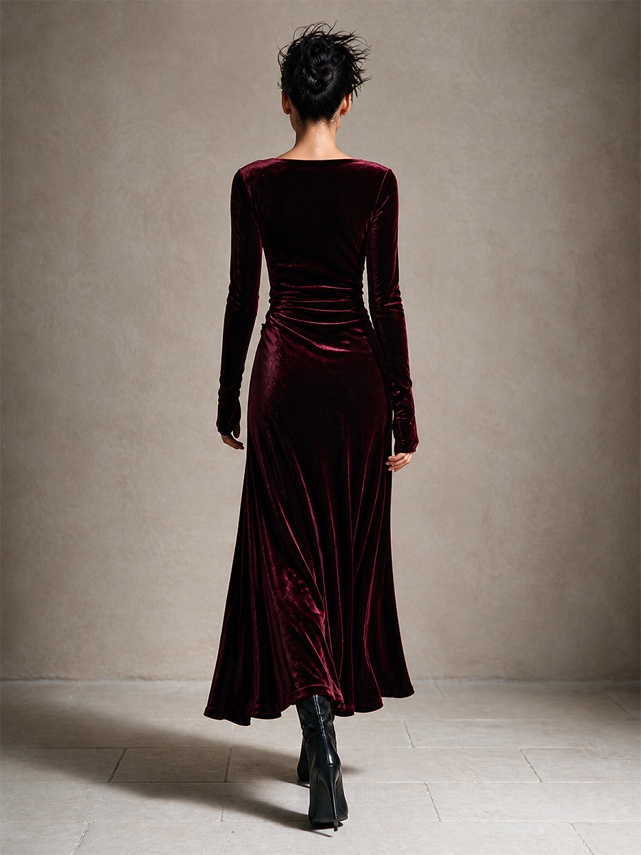 Women's Velvet Twist Knot Maxi Dress – House of Velari