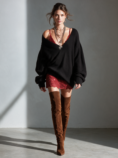 Women's Black Knit Dress – House of Velari
