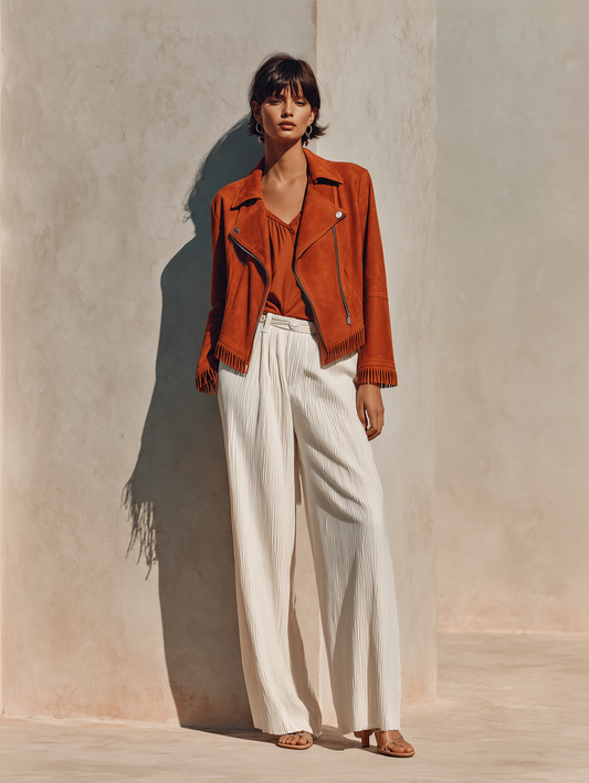 Women's Suede Lapel Fringe Jacket – House of Velari