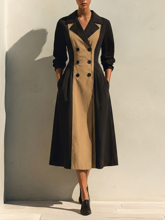 Women's Brown Cotton Long Sleeve Midi Dress – House of Velari