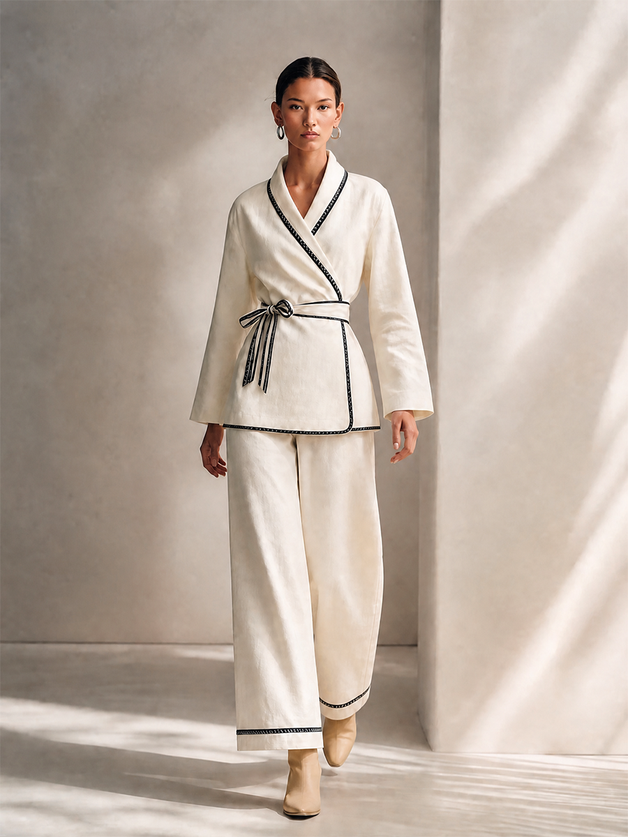 Women's Wrap Belted Two-Piece Set – House of Velari