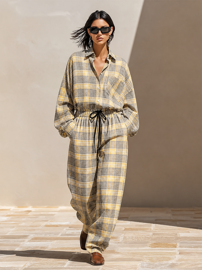 Women's Cotton Plaid Two-Piece Set – House of Velari