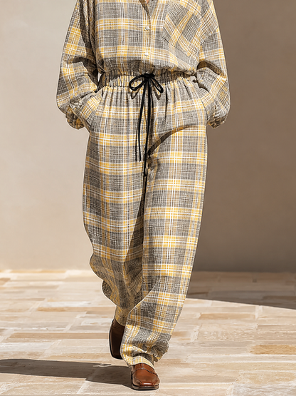 Women's Cotton Plaid Two-Piece Set – House of Velari