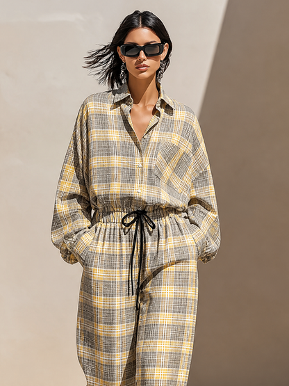 Women's Cotton Plaid Two-Piece Set – House of Velari
