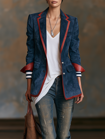 Women's Red Suede Vintage Blazer – House of Velari