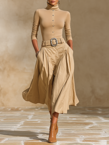 Women's Pleated Belted Two-Piece Set – House of Velari