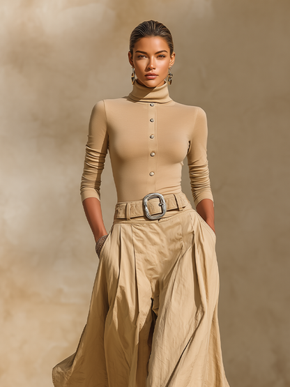 Women's Pleated Belted Two-Piece Set – House of Velari