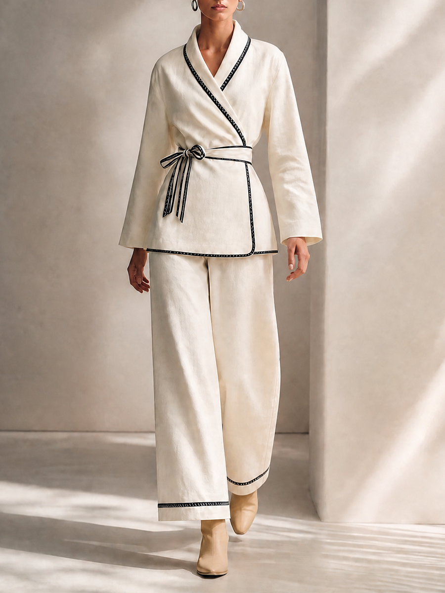 Women's Wrap Belted Two-Piece Set – House of Velari