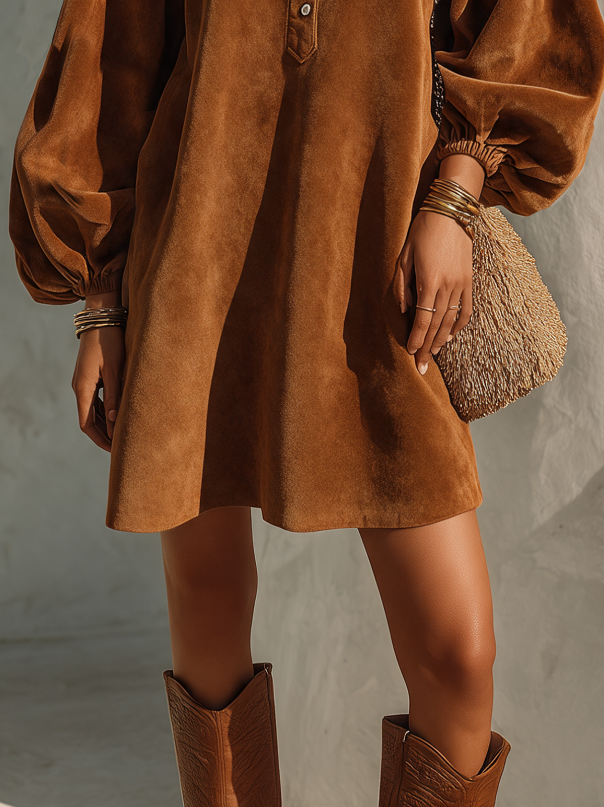 Women's Vintage Velvet Lantern-Sleeve Button-Collar Mini Dress – House of Velari